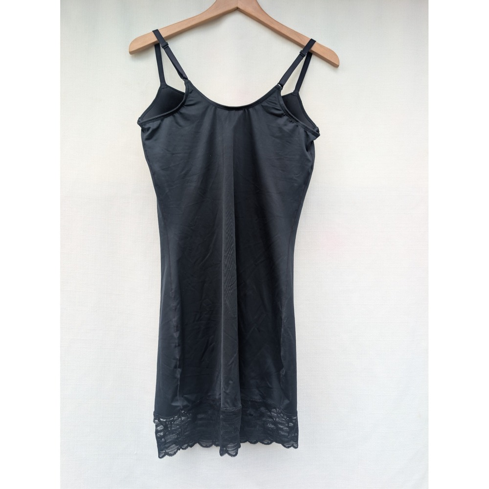 Red Hot By Spanx Shaping Slip Womens XL Black Elastane Built In Bra Lace